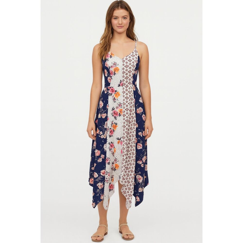 Mlle Gabrielle High Low Mixed Print Maxi Dress S